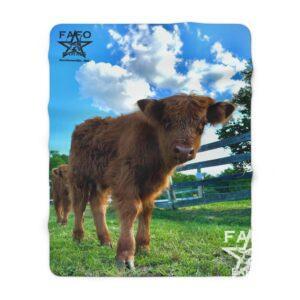 Shaggy Highland Calf Sherpa Blanket — Cozy Farm Animal Throw