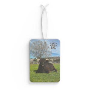 Black Highland Cow Car Air Freshener — Scenic Sunset Farm Scent