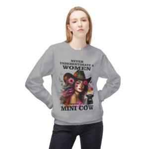 Witchy Floral Crewneck Sweatshirt — 'With a Little Cat' Mystical Graphic